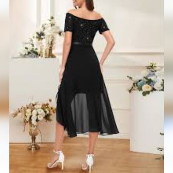 NWT Bery Love Sequined Off Shoulder Evening Dress. Whimsigoth, Dressy, Cocktail - Picture 6 of 14